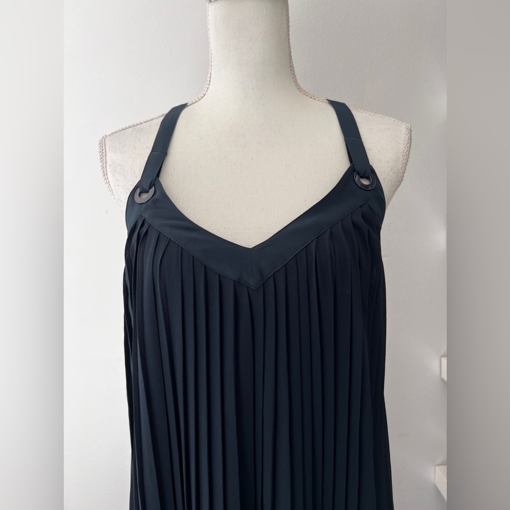 Michael Kors navy pleated maxi dress size small - Picture 6 of 14